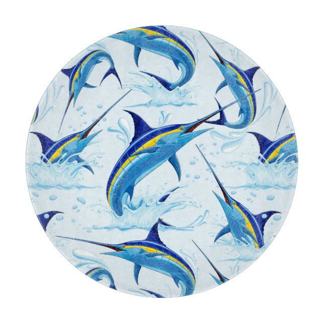 Planche À Découper Marlin Bleu Jaillissant de l'Océan (Devant)