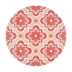 Planche À Découper Marocain en tuiles motif - Tons de Coral Orange
