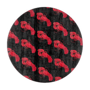 Planche À Découper Marsden Hartley Homard rouge vintage sur fond noir