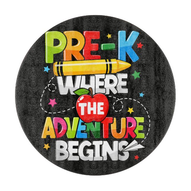 Planche À Découper Maternelle où l'aventure commence Retour à l'école (Devant)
