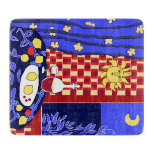 Planche À Découper Matisse Inspiré Bleu Nuit Toujours Vin Citrons