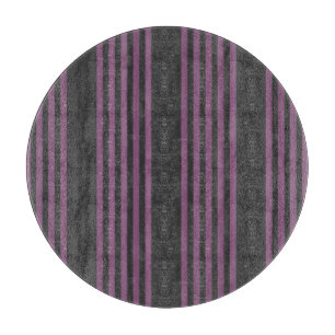 Planche À Découper Mauve violet et charbon de bois cinq bandes motif