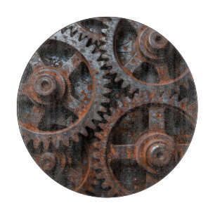 Planche À Découper Mécanisme Industriel Rouillé