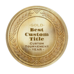 Planche À Découper Médaille d'or réaliste 3D personnalisable et modif