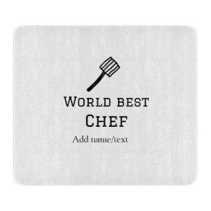 Planche À Découper Meilleur chef du monde ajouter nom texte cuisine m