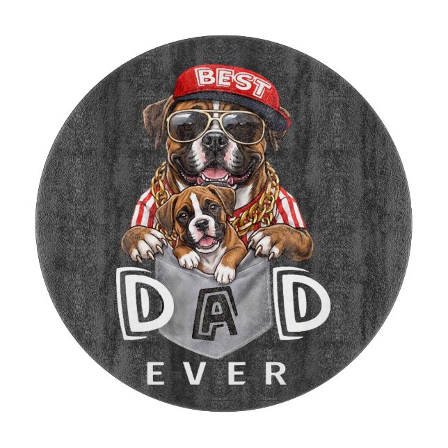 Planche À Découper Meilleur Papa Boxer Ever (Devant)