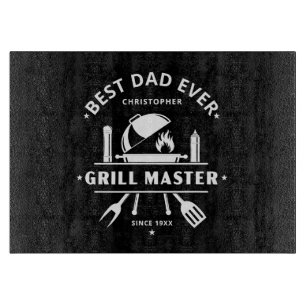 Planche À Découper Meilleur Papa du Monde Maître du Grill Noir et B