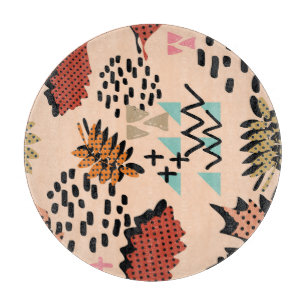 Planche À Découper Memphis Automne : Motif Feuille géométrique