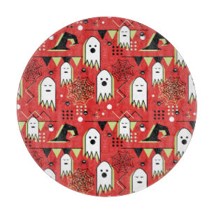 Planche À Découper Memphis fantôme : motif géométrique Halloween.