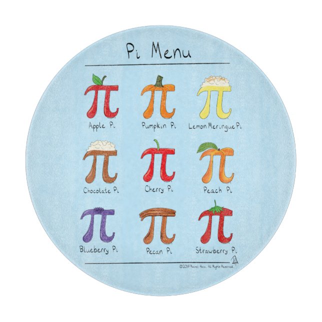 Planche À Découper Menu drôle de Pi Day (Devant)