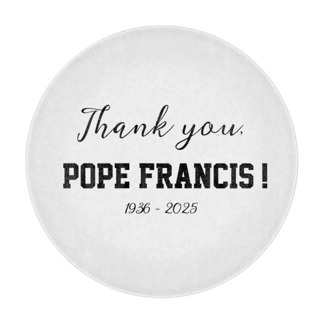 Planche À Découper Merci, le pape François ! décédé Wind Chime (Devant)