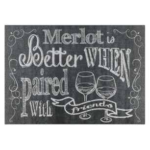 Planche À Découper Merlot Chalkboard