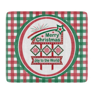 Planche À Découper Merry Christmas Retro Marquee - Joy to the World