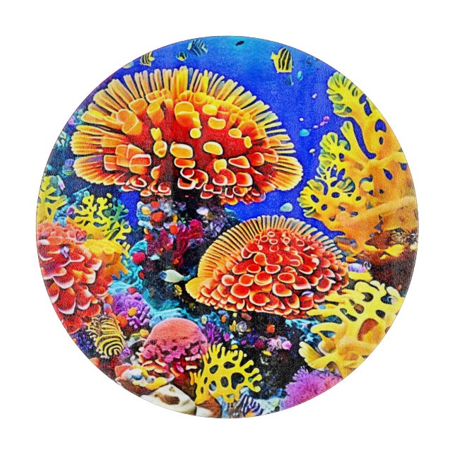 Planche À Découper Merveille d'art de récif de corail vibrant (Devant)