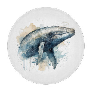 Planche À Découper Merveille de baleine à l'aquarelle