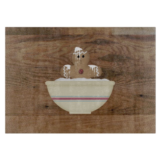 Planche À Découper Messy Gingerbread Homme Glass Cutboard (Devant)