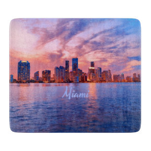 Planche À Découper Miami Beach Floride City Skyline
