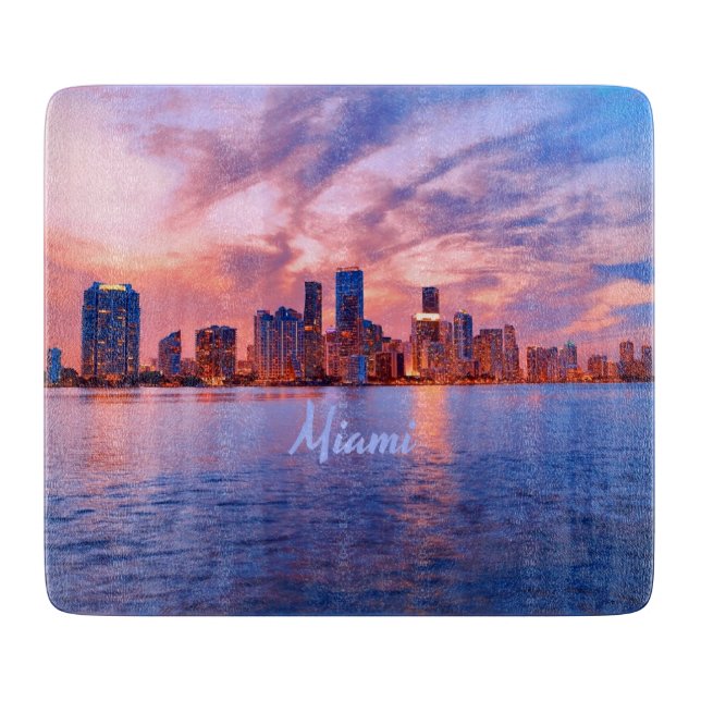 Planche À Découper Miami Beach Floride City Skyline (Devant)