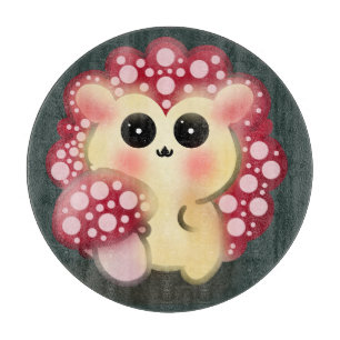 Planche À Découper Mignon Art Kawaii de Champignon Rouge Hérisson