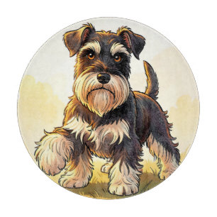 Planche À Découper Mignon chiot schnauzer sel et poivre 