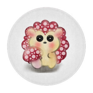 Planche À Découper Mignon Hérisson Rouge Champignon Art Kawaii