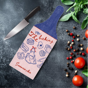 Planche À Découper Mignon verre personnalisé avec dessins de pâtisser