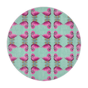 Planche À Découper Mignonne Art de Pépinière Canard Rose et Cœurs