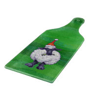 Mignonne mouton à Santa Chapeau sur vert