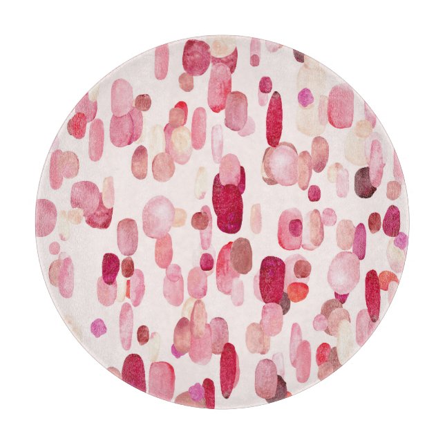 Planche À Découper Mignonnes Zones Rouges Roses Simples (Devant)