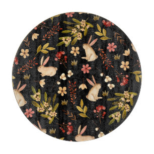 Planche À Découper Mignons lapins : Motif à main aquarelle