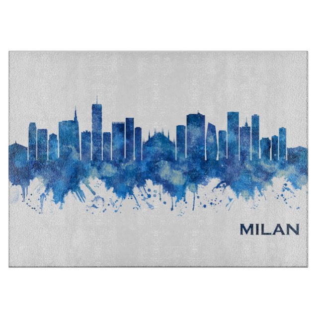 Planche À Découper Milan Skyline Blue (Devant)