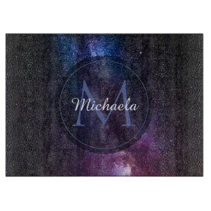 Planche À Découper Milky way bright colors personalizable monogram
