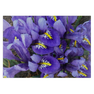 Planche À Découper Miniature Bleu Irises Printemps Floral