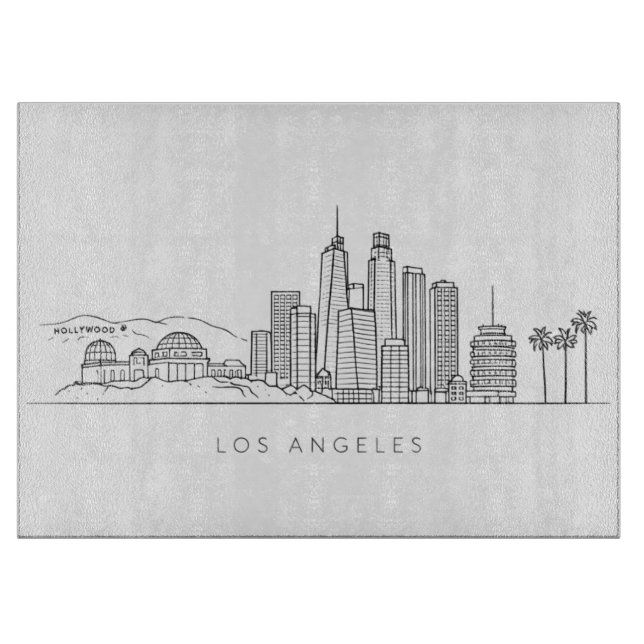 Planche À Découper Minimalist Los Angeles Skyline Illustration (Devant)
