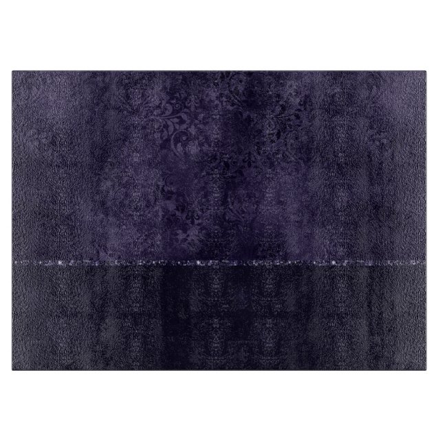 Planche À Découper Minuit Indigo Romance | Satiny Grunge Damask (Devant)