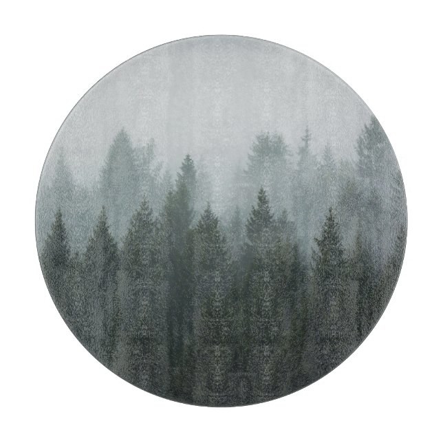 Planche À Découper Misty Mountain Forest Brouillard d'automne (Devant)