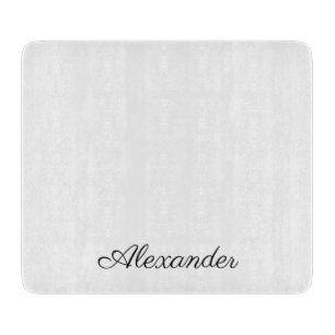 Planche À Découper Modèle blanc moderne, cuisine à script noir