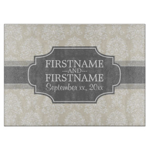 Planche À Découper Modèle de tissu en beige et en charbon de bois