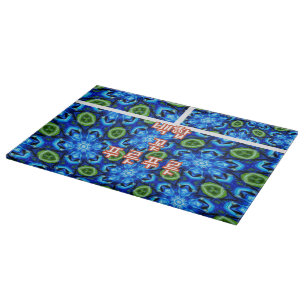 Planche À Découper Modèle Floral bleu Abstrait