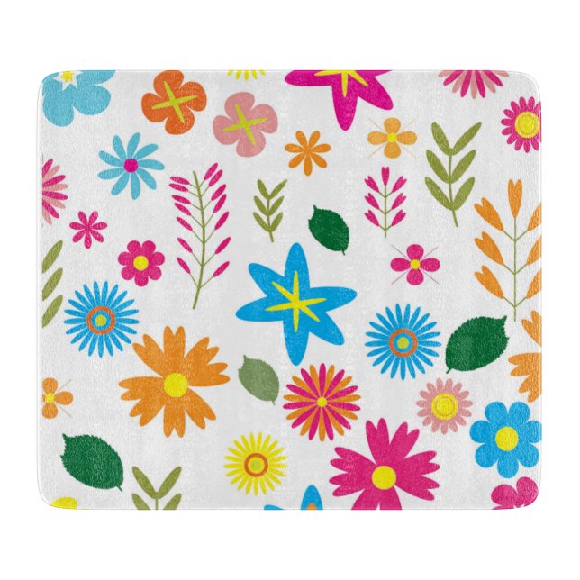 PLANCHE À DÉCOUPER MODÈLE FLORAL COLORÉ (Devant)