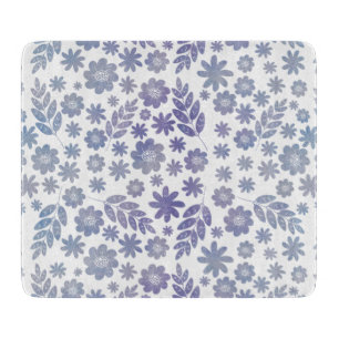 Planche À Découper Modèle floral gris et lavande