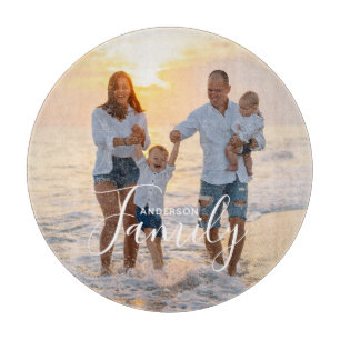 Planche À Découper Modèle photo moderne simple Nom de famille personn