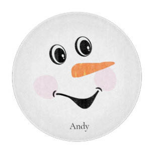 Planche À Découper Moderne Cute Custom Smiling face Snowman Couper Bo