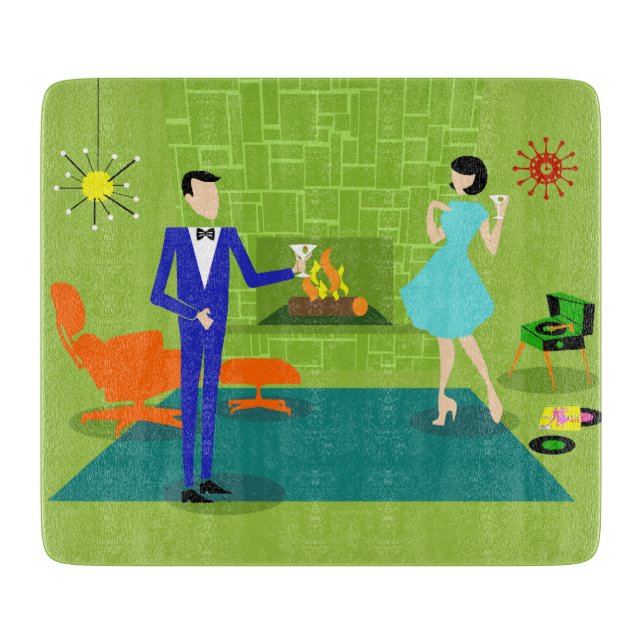 Planche à découper moderne de couples de la moitié (Devant)