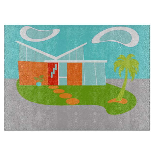 Planche à découper moderne de la maison de dessin  (Devant)