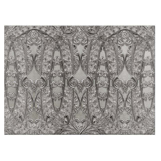 Planche à découper moderne ornée d'argent (Devant)
