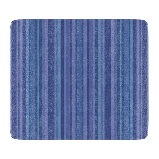 Planche À Découper Moderne Rayure Bleue Violette (Devant)