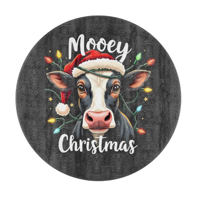 Planche À Découper Moey Noël Funny Xmas Vache Amateurs de bétail (Devant)