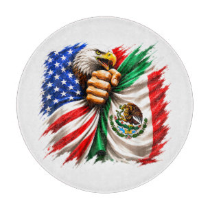 Planche À Découper Mois du patrimoine hispanique Drapeau USA Mexique