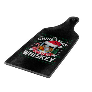 Planche À Découper Mon esprit de Noël est un pull moche Whiskey Xmas 